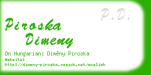 piroska dimeny business card