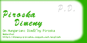 piroska dimeny business card